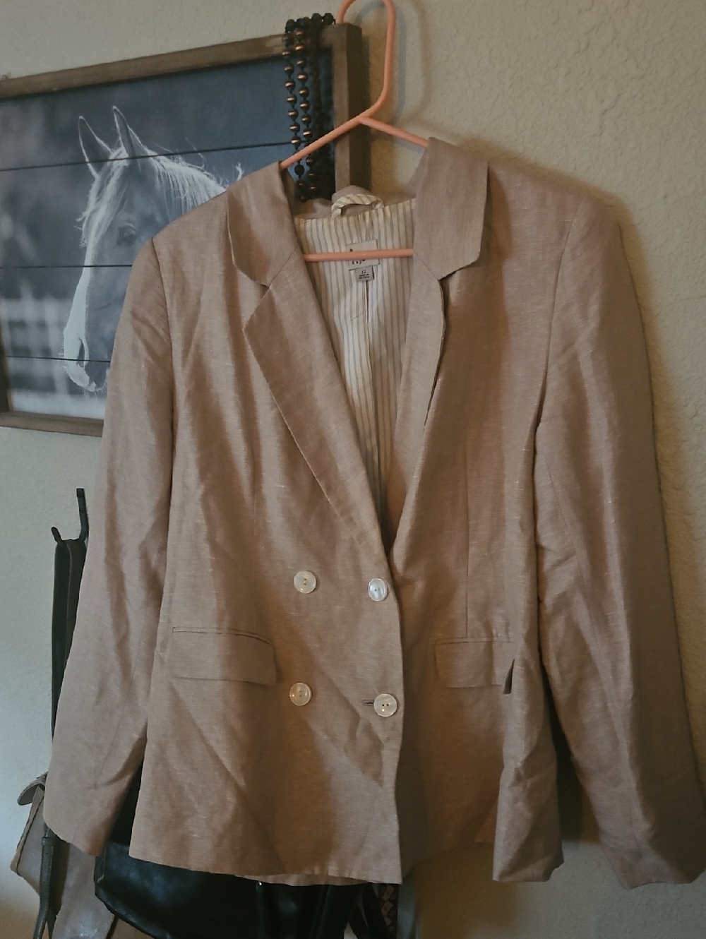 a new day Beige Double-Breasted Blazer